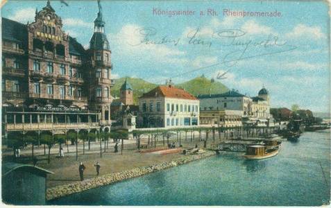 Historische Ansichtskarte der Rheinpromenade Königswinter, um 1900