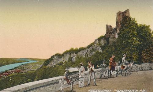 Historische Ansichtskarte Wanderung zum Drachenfels
