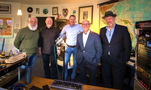 Im Tonstudio: (v.l.) Ulrich Berres, Helmut Reinelt, Peter Wirtz, Johannes Kuchta, Christian Padberg