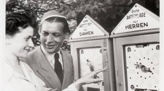 Automat „Orakel” an der Godesburg, Fotografie, 1950er Jahre