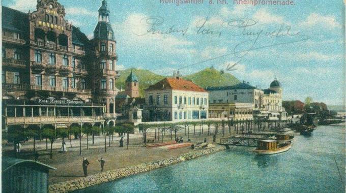 Historische Ansichtskarte der Rheinpromenade Königswinter, um 1900