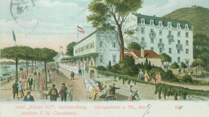 Historische Ansichtskarte vom Rheinufer in Königswinter