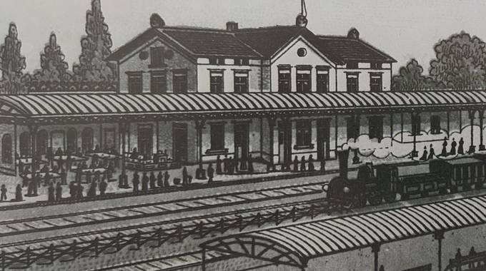 Bahnhof von Königswinter, Ansichtskarte, 1896